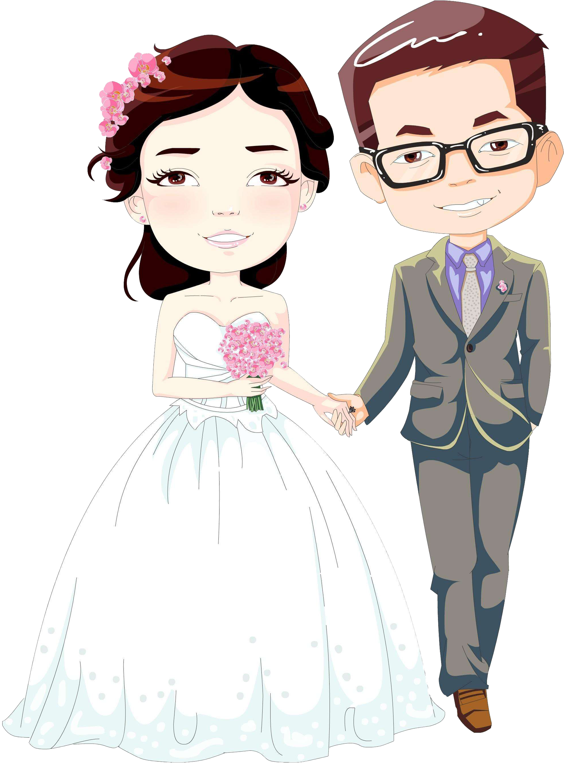 Animated Wedding Couple Illustration