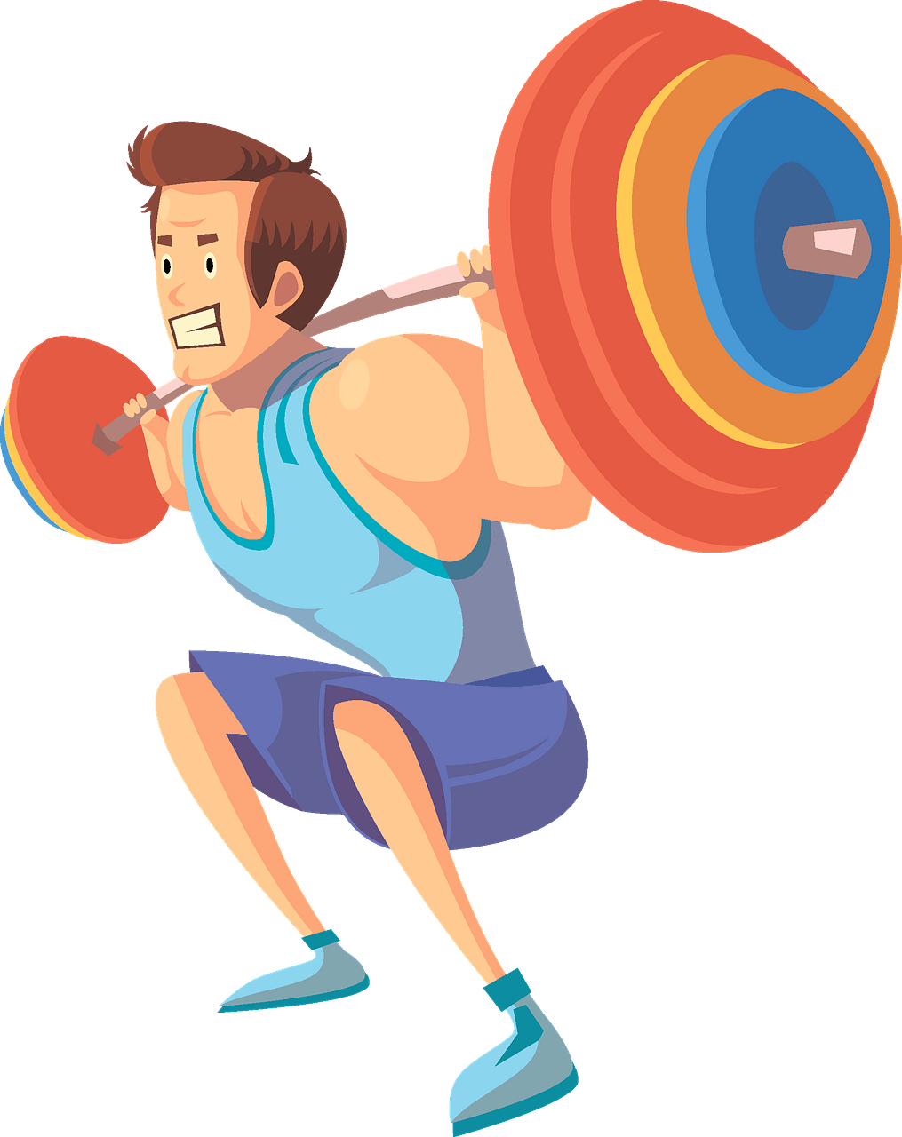 Animated Weightlifter Performing Squat