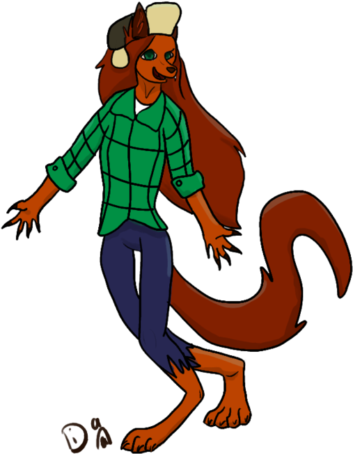 Animated Werewolfin Plaid Shirt