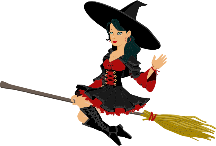 Animated Witchon Broomstick