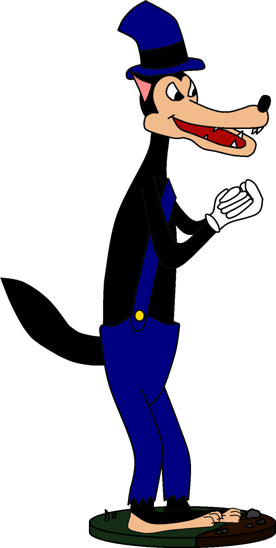 Animated Wolf Characterin Top Hat