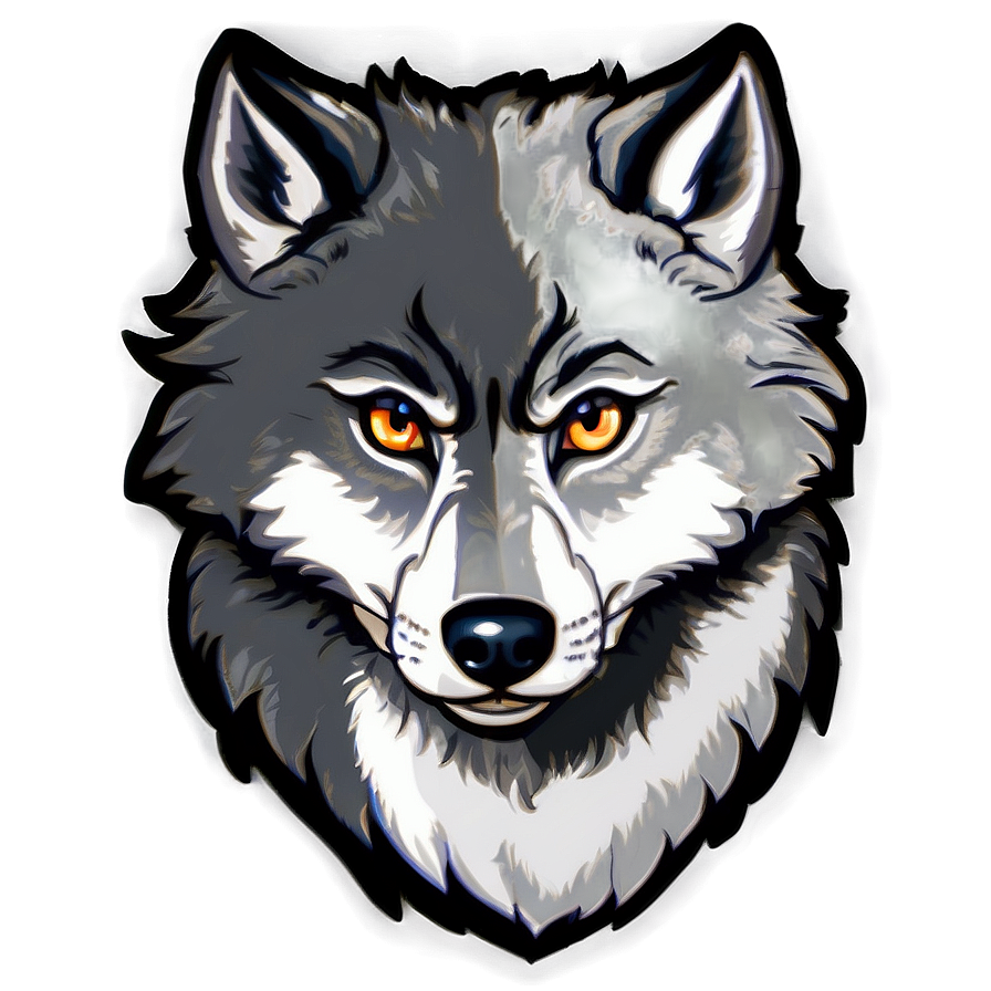 Animated Wolf Face Character Png Lug