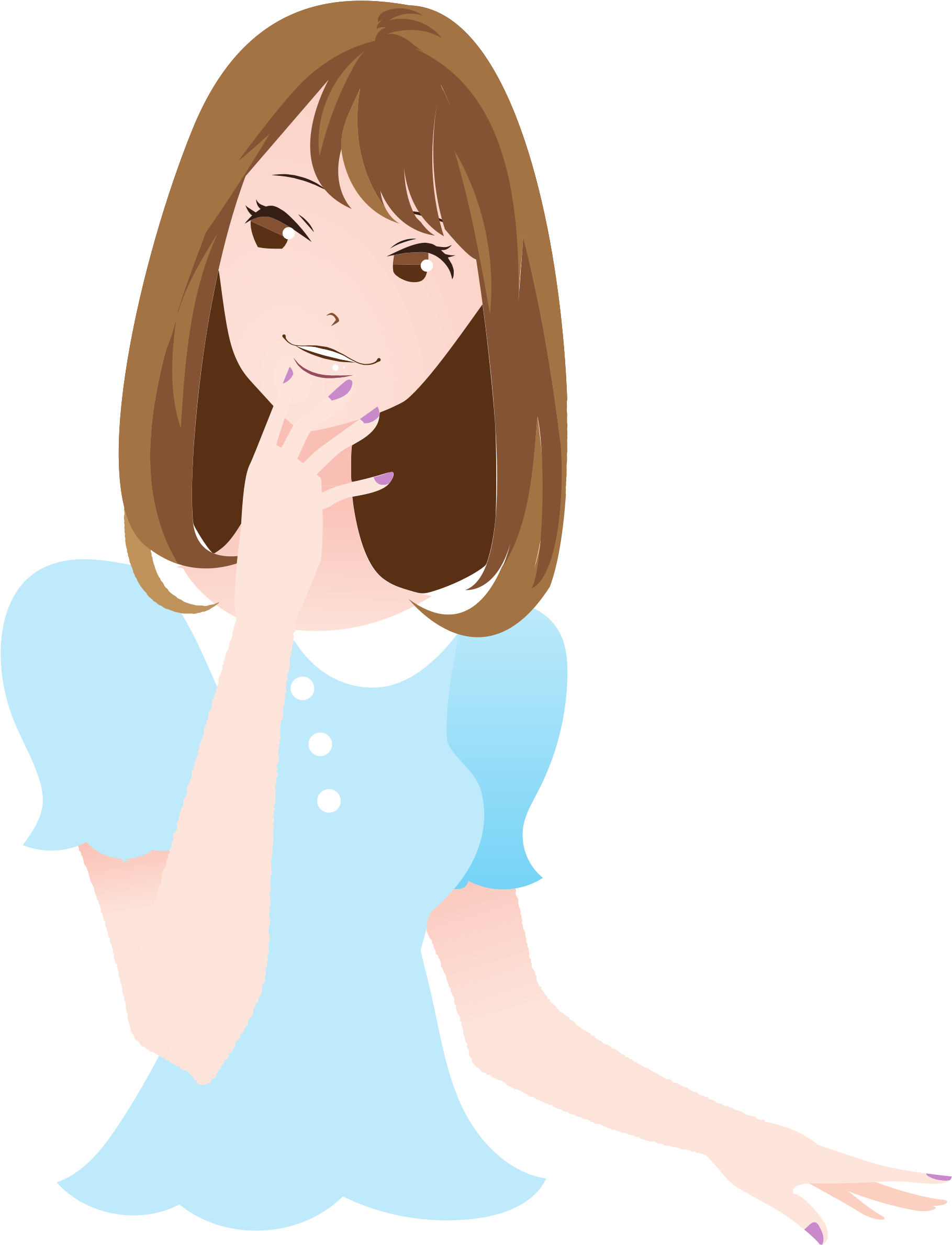 Beautiful Girl Big Image - Cartoon Beautiful Girl Clipart, HD Png Download PNG with transparent background