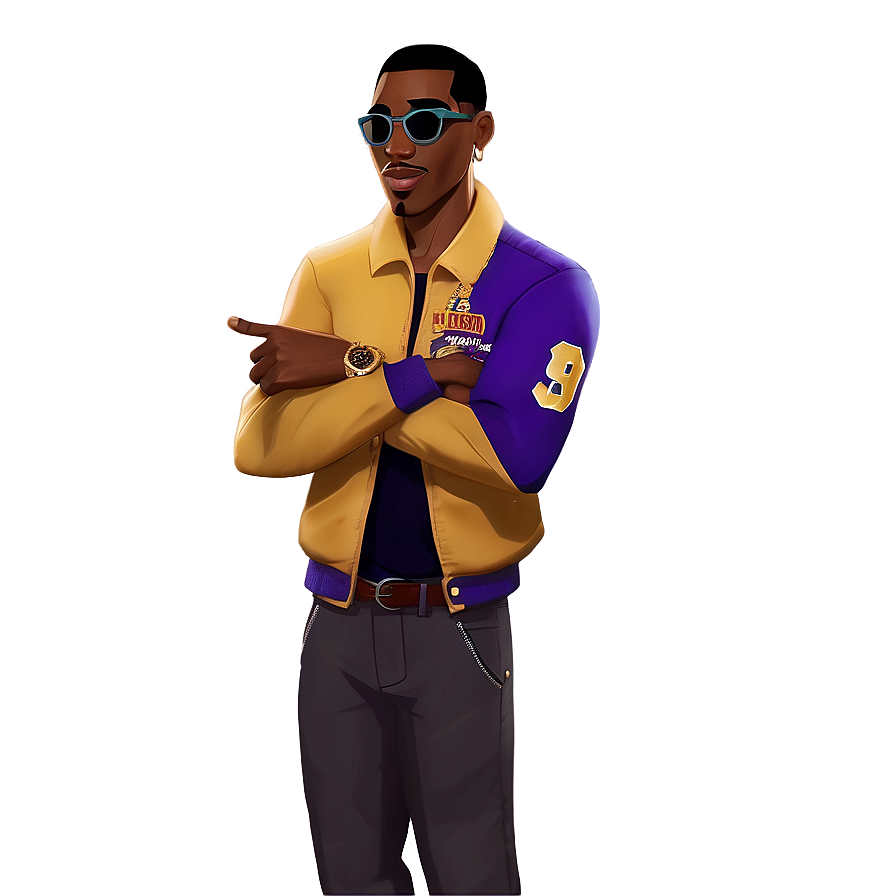 Animated Young Dolph Character PNG 3 PNG with transparent background