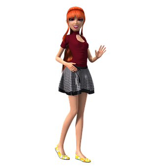 Animated Young Woman Greeting PNG image with a transparent background, free high-resolution download