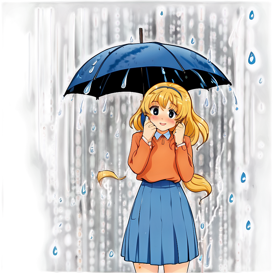 Anime Blush In Rain Png Ldh4