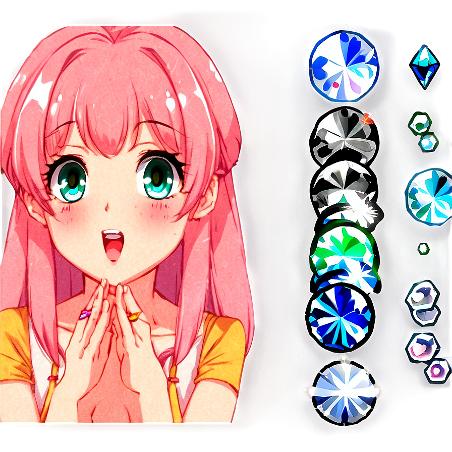 Anime Blush With Sparkles Png Wta