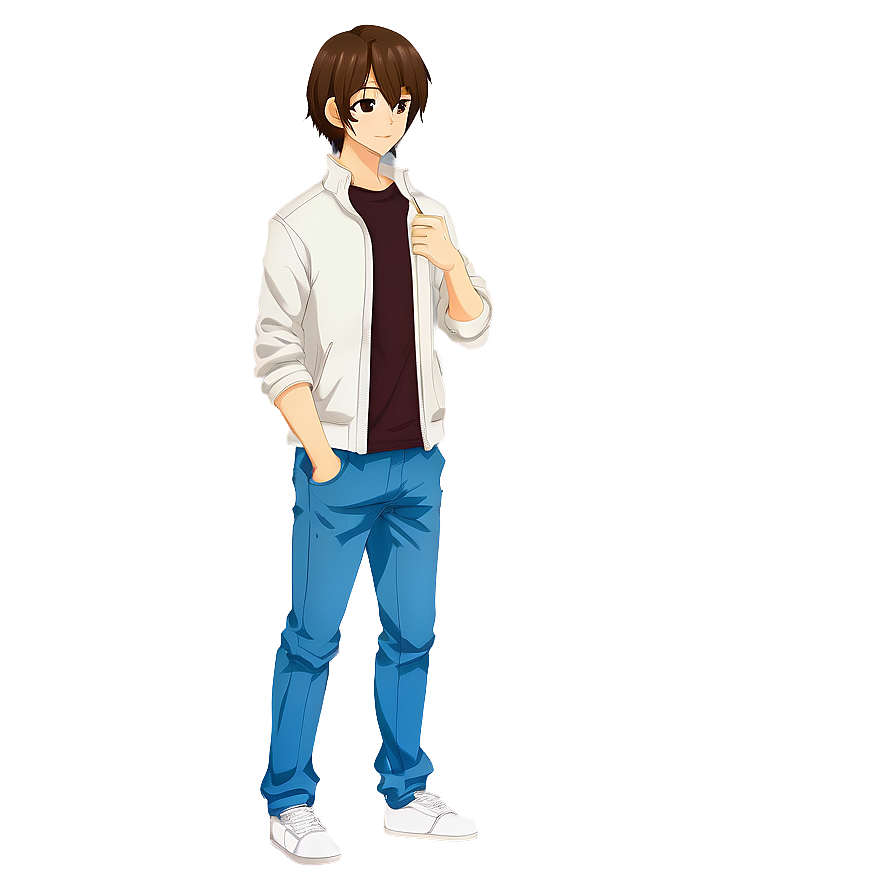 Anime Boy with Brown Hair PNG 59 PNG image with a transparent background, free high-resolution download