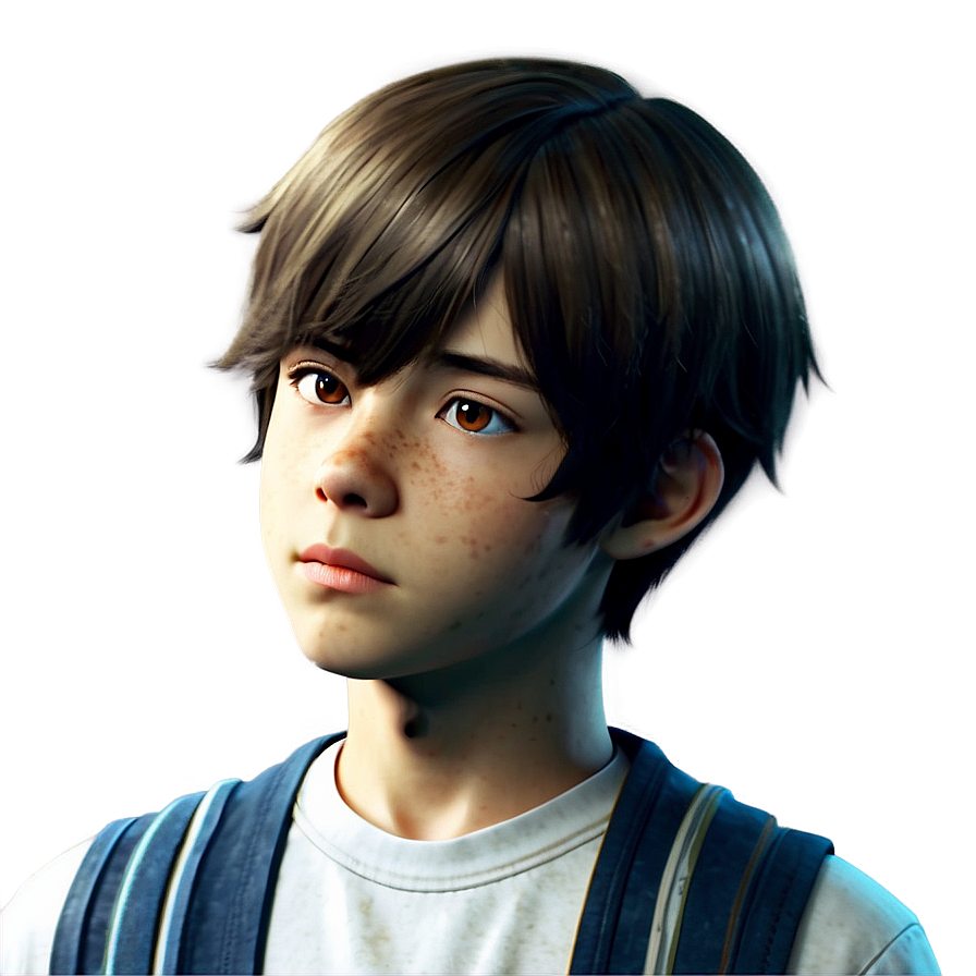 Anime Boy with Brown Hair PNG ioc68 PNG image with a transparent background, free high-resolution download