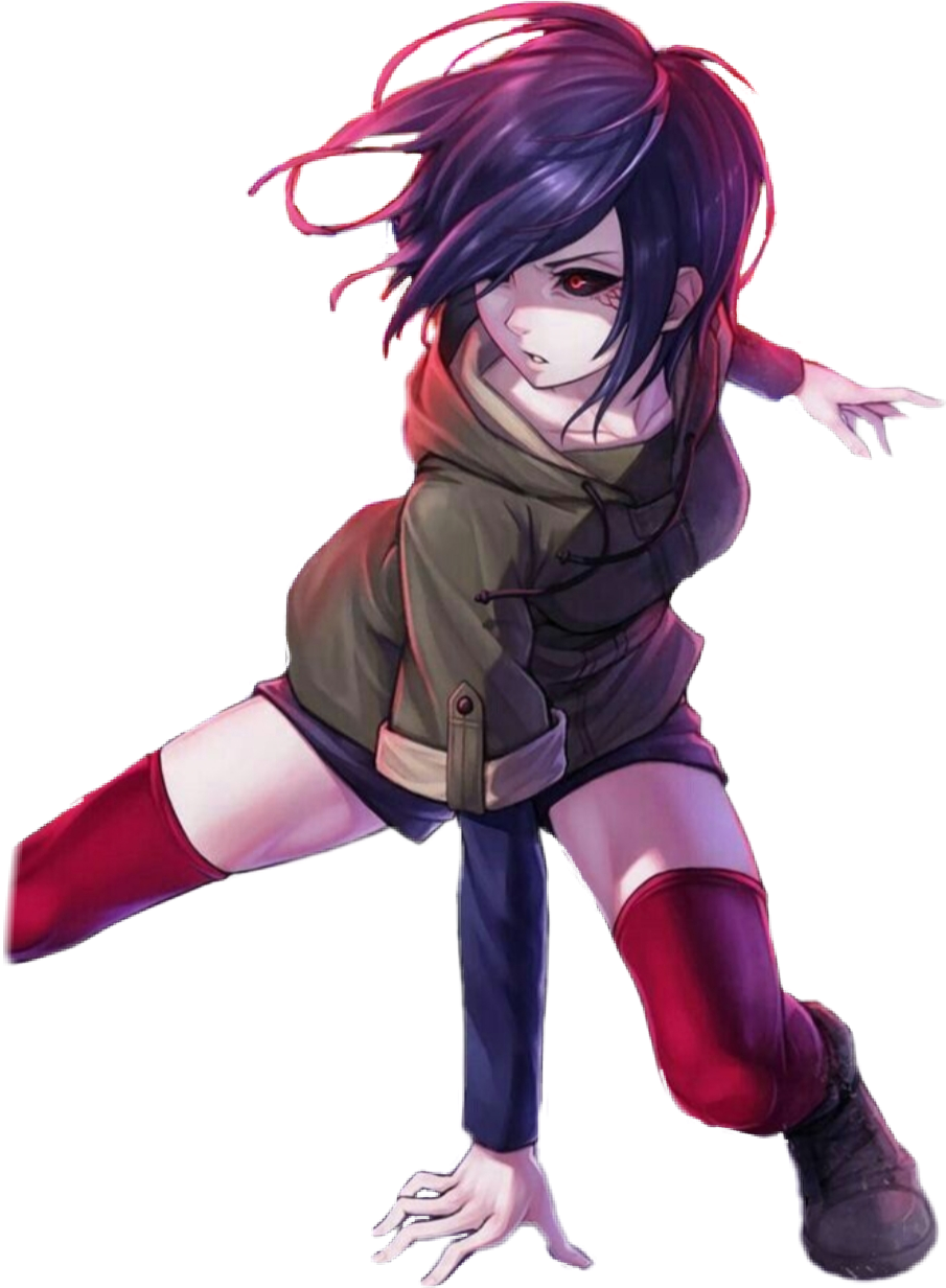 Anime Character Action Pose PNG with transparent background