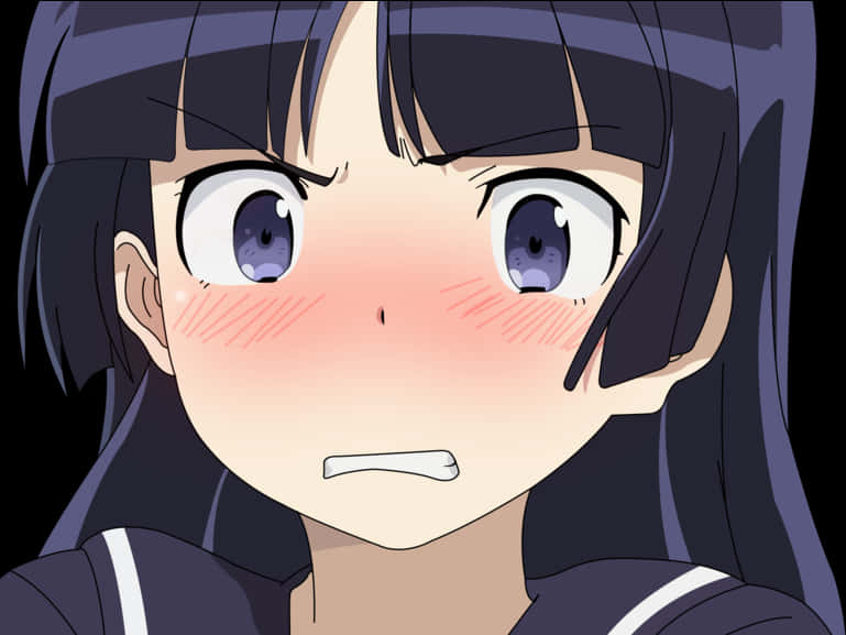 Angry Blushing Anime Face, HD Png Download PNG image with a transparent background, free high-resolution download