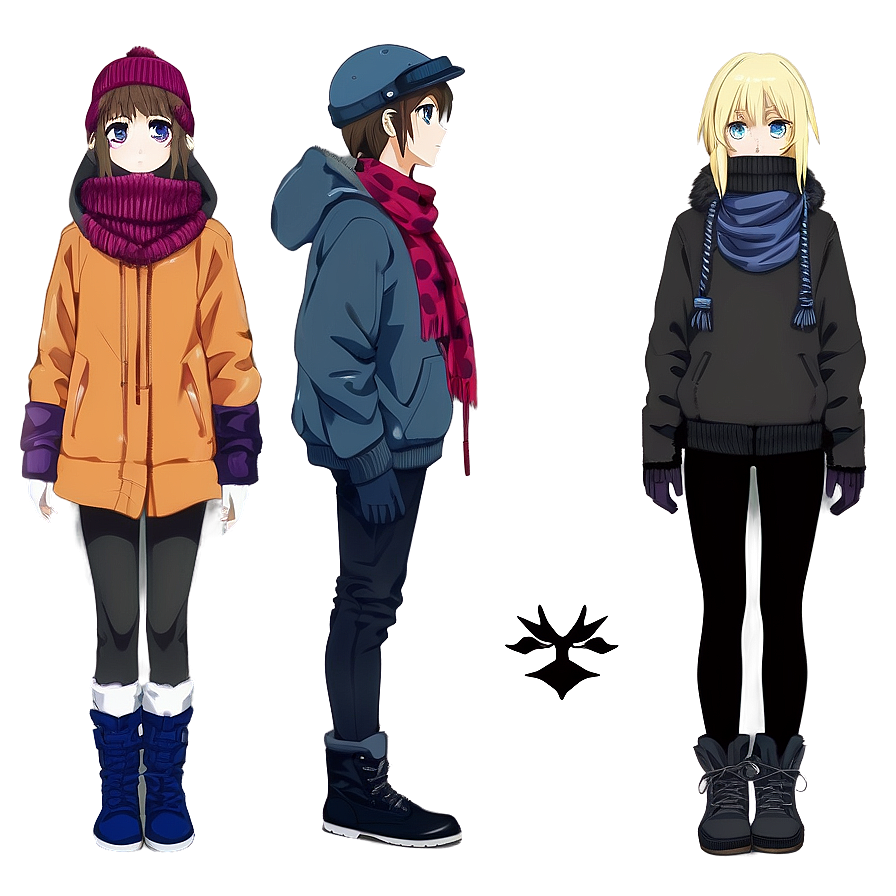 Anime Character In Winter Clothes Png 23