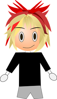 Anime Character Minimalist Art PNG with transparent background