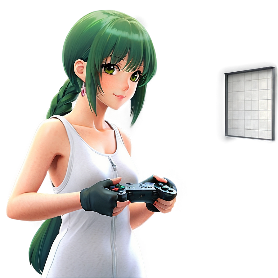 Anime Character Playing Video Games Png 06252024