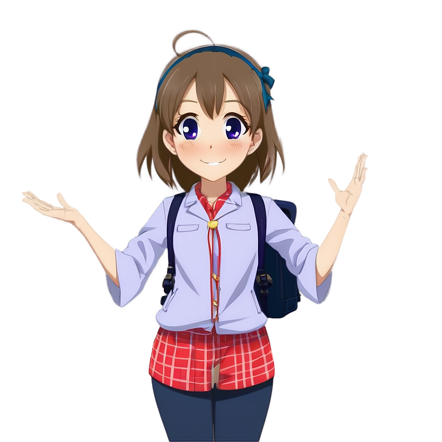 Anime Character Waving Goodbye Png Utn61