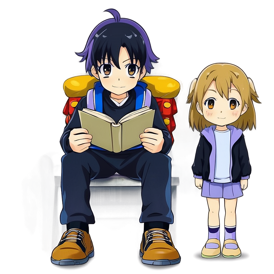 Anime Character With Book Png 43