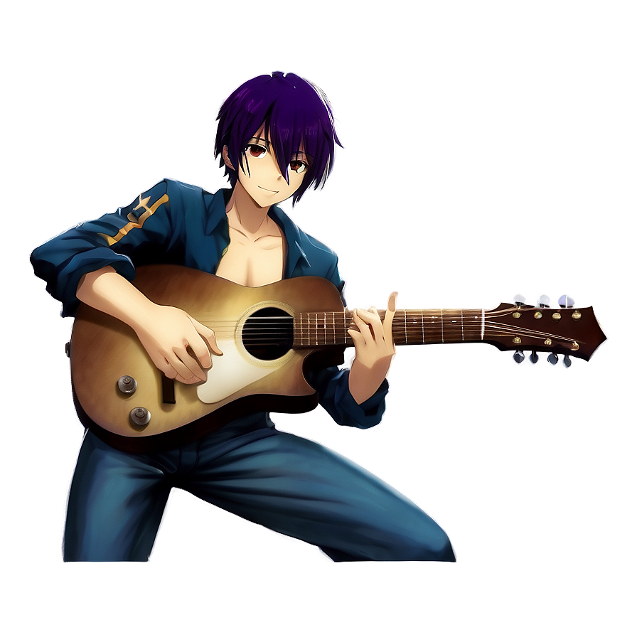 Anime Character With Guitar Png Ydx80