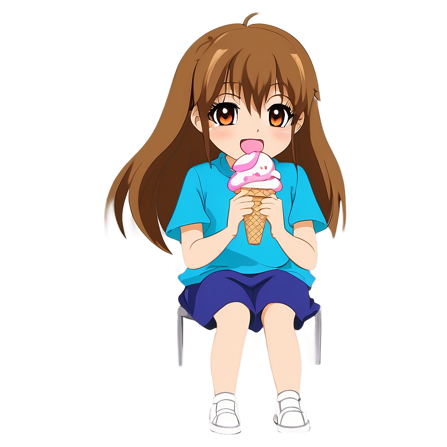 Anime Character With Ice Cream Png Ini