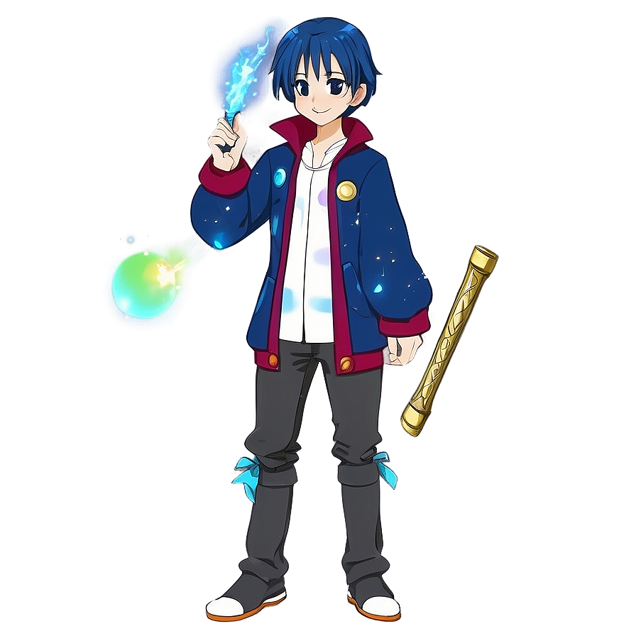 Anime Character With Magical Wand Png 06252024