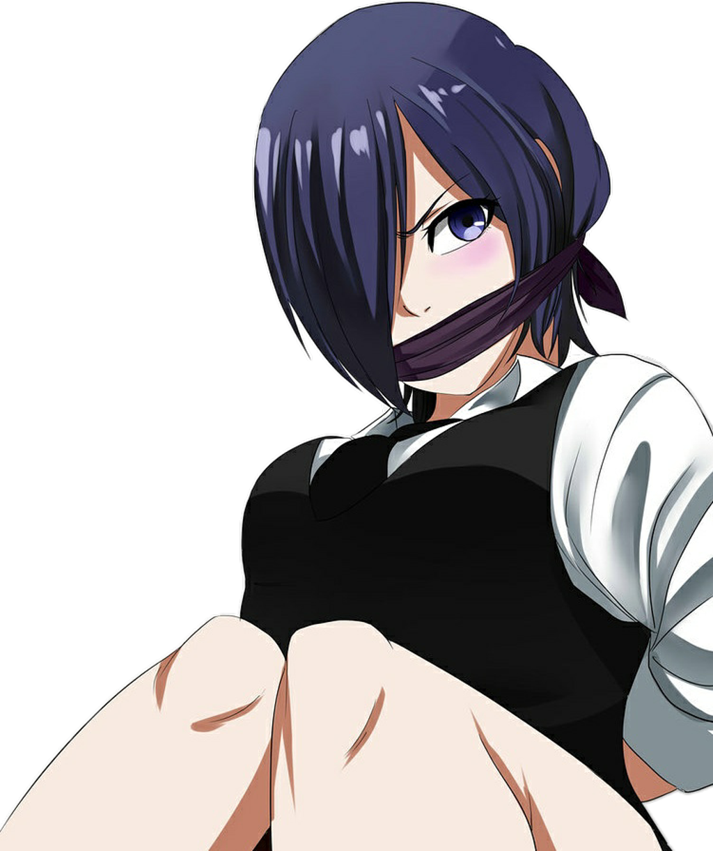 Anime Character With Purple Hair And Mask PNG with transparent background