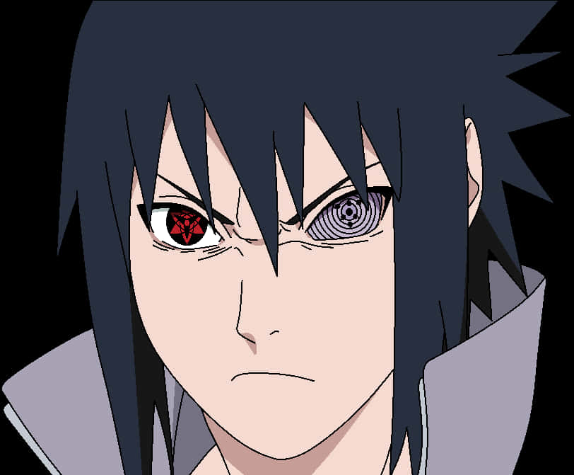 Anime Character With Rinneganand Sharingan Eyes