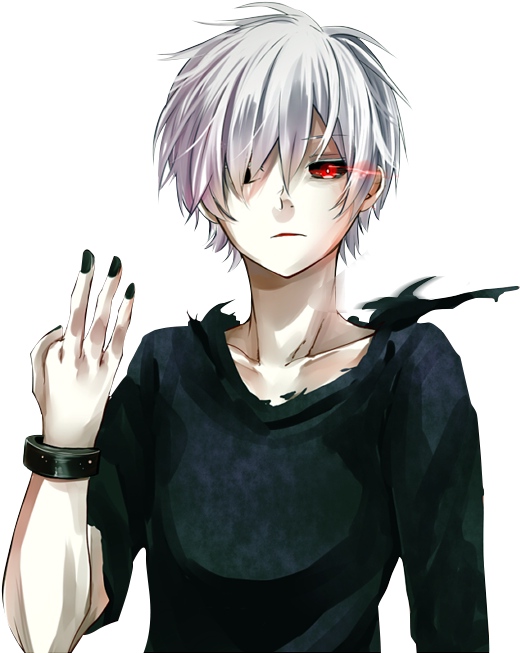 Anime Character With Silver Hairand Red Eye