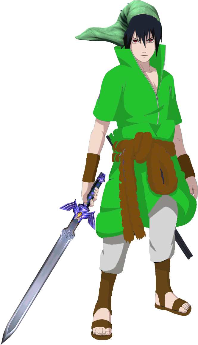 Anime Characterin Green Hero Costume PNG with transparent background