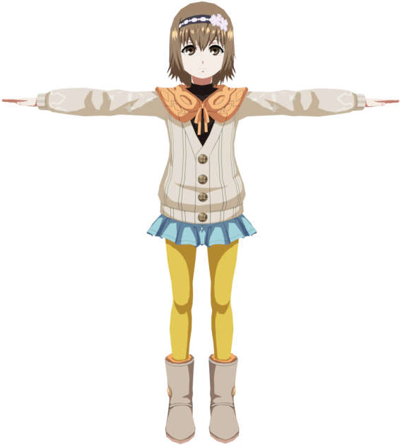 Anime Characterin Winter Outfit PNG with transparent background