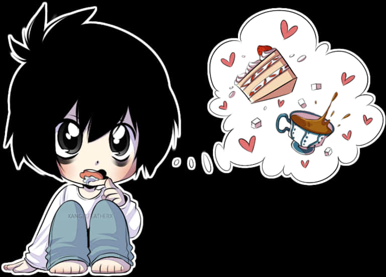 Anime Chibi Death Note , Png Download - Death Note Anime L Chibi, Transparent Png PNG with transparent background