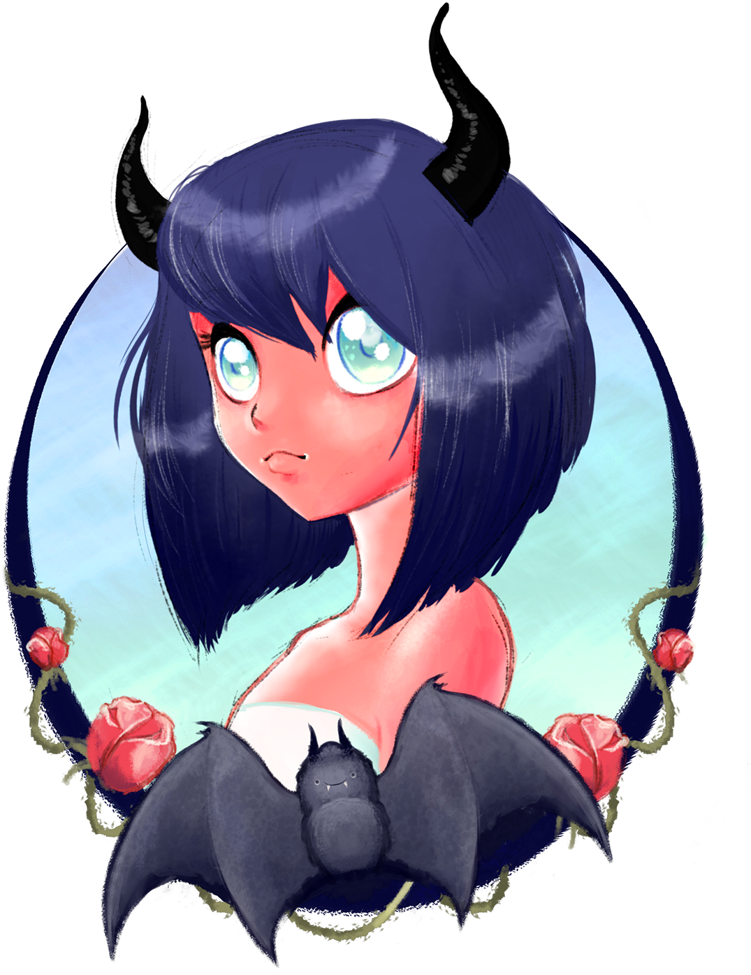 Anime Demon Girl Illustration