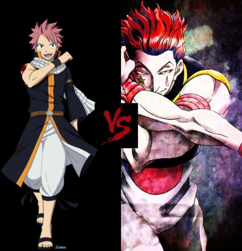 Anime Faceoff Natsuvs Hisoka PNG with transparent background