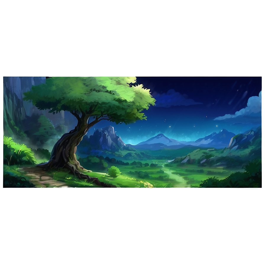 Anime Fantasy Landscape PNG 05032024 PNG with transparent background