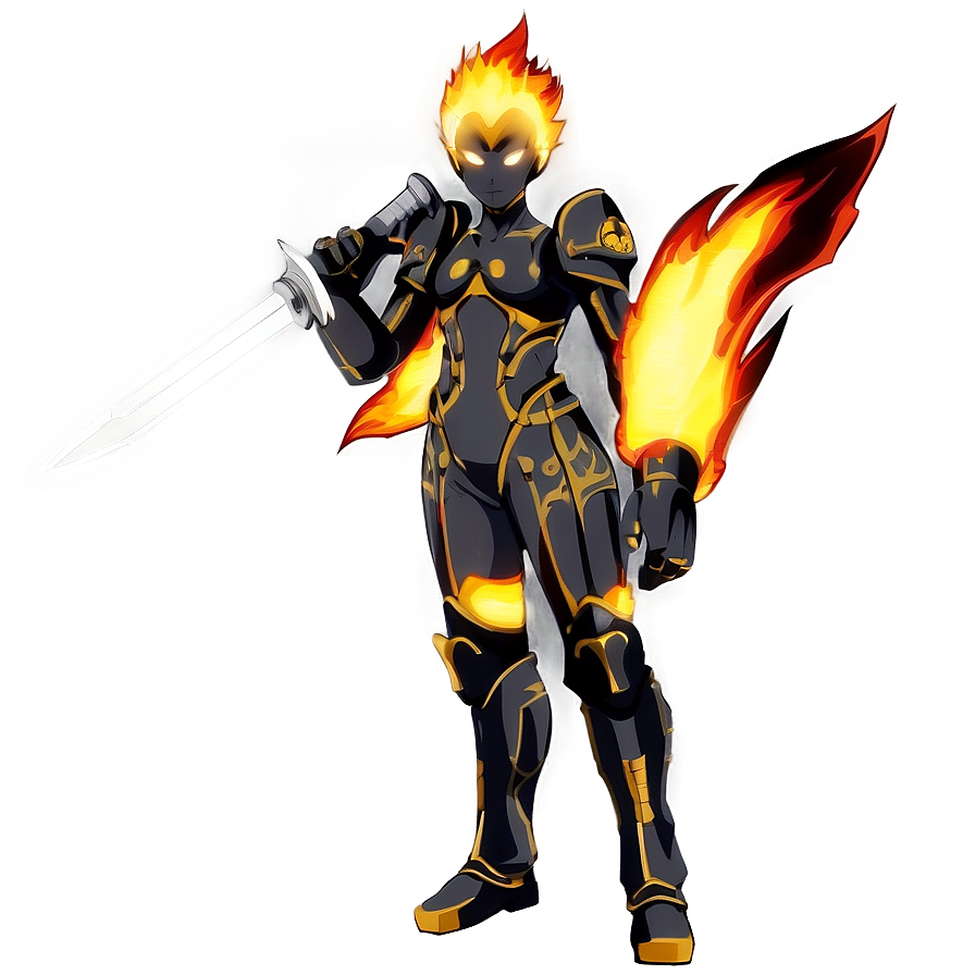 Anime Fire Warrior Png 80