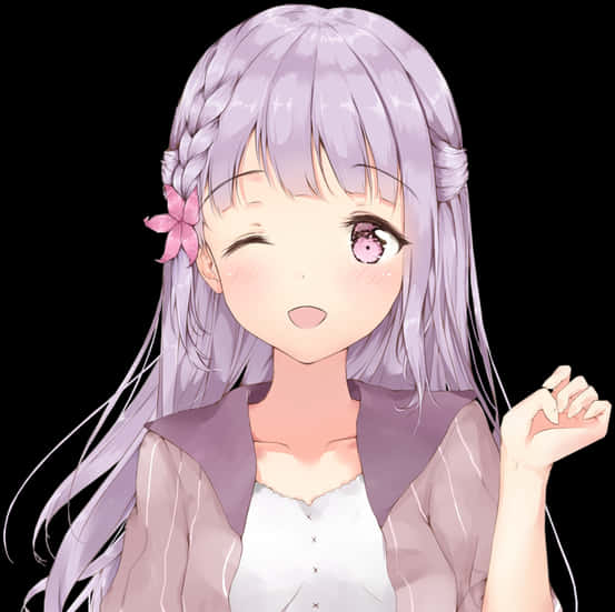 Anime Girls With One Eye Closed, HD Png Download PNG image with a transparent background, free high-resolution download