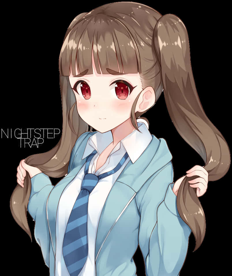 Anime Girl Blushingin School Uniform