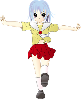 Anime Girl Welcoming Pose