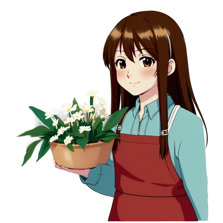 Anime Girl With Flowers Png 05032024