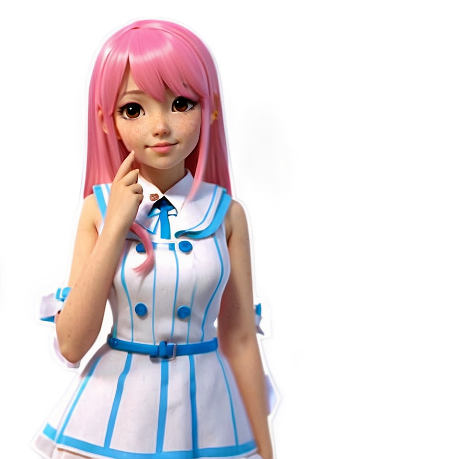 Anime Girl With Pink Hair Png 91