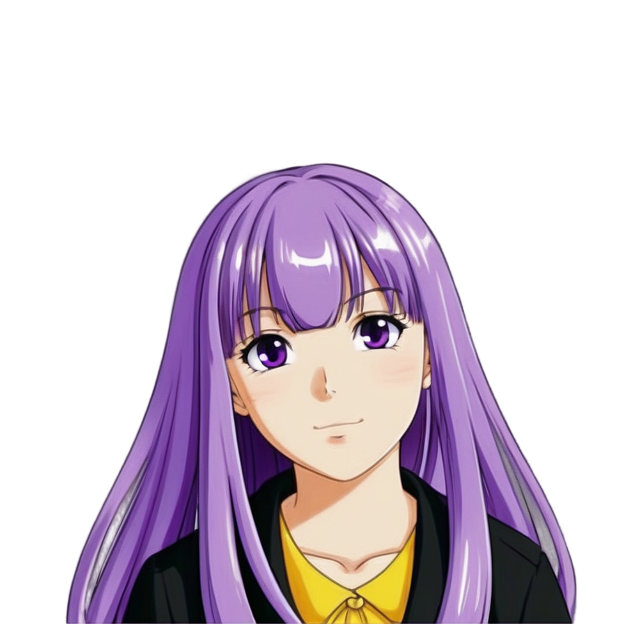 Anime Girl With Purple Hair Png Bwp