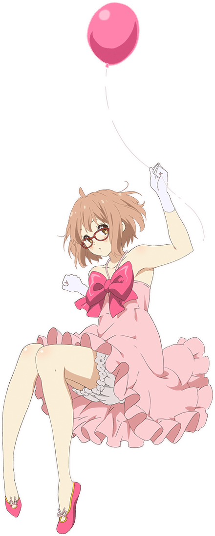 Anime Girlwith Balloon PNG with transparent background