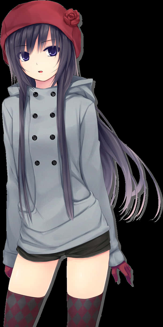 Black Hair Anime Brown Hair Long Hair, HD Png Download PNG with transparent background