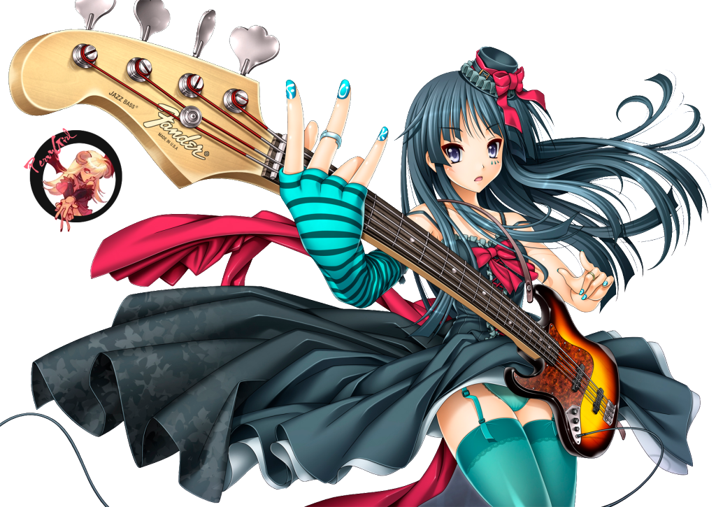 Anime Guitarist Girl Fender Bass