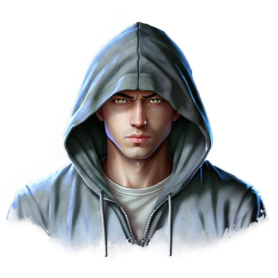 Anime Head In Hoodie Png 42