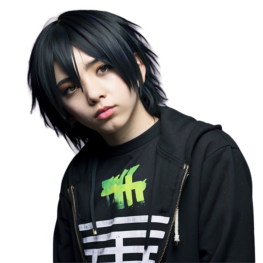 Anime Inspired Emo Hair PNG ful PNG image with a transparent background, free high-resolution download