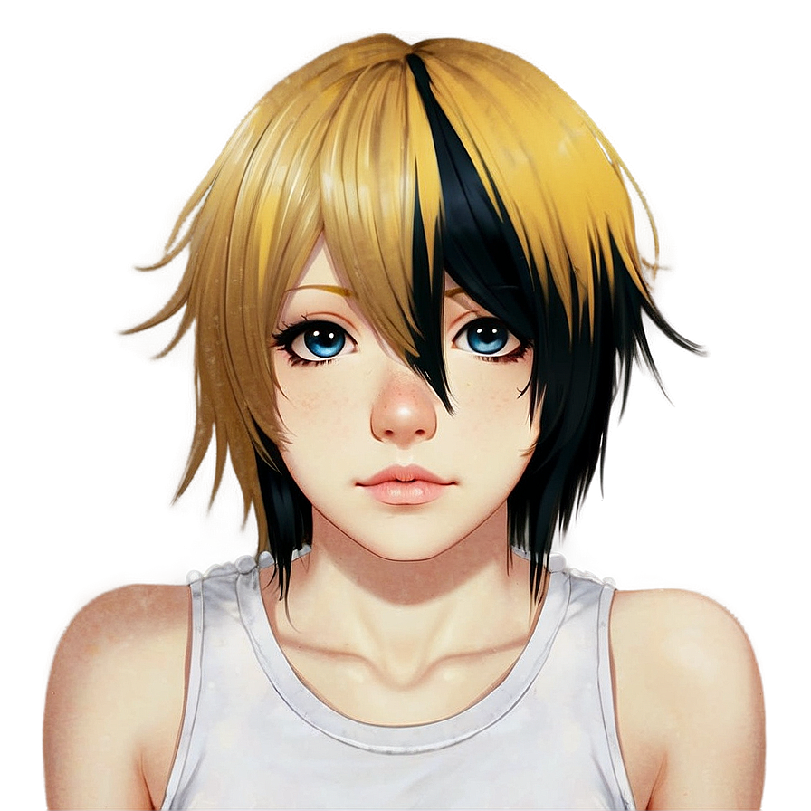 Anime Inspired Emo Hair PNG ksk39 PNG image with a transparent background, free high-resolution download