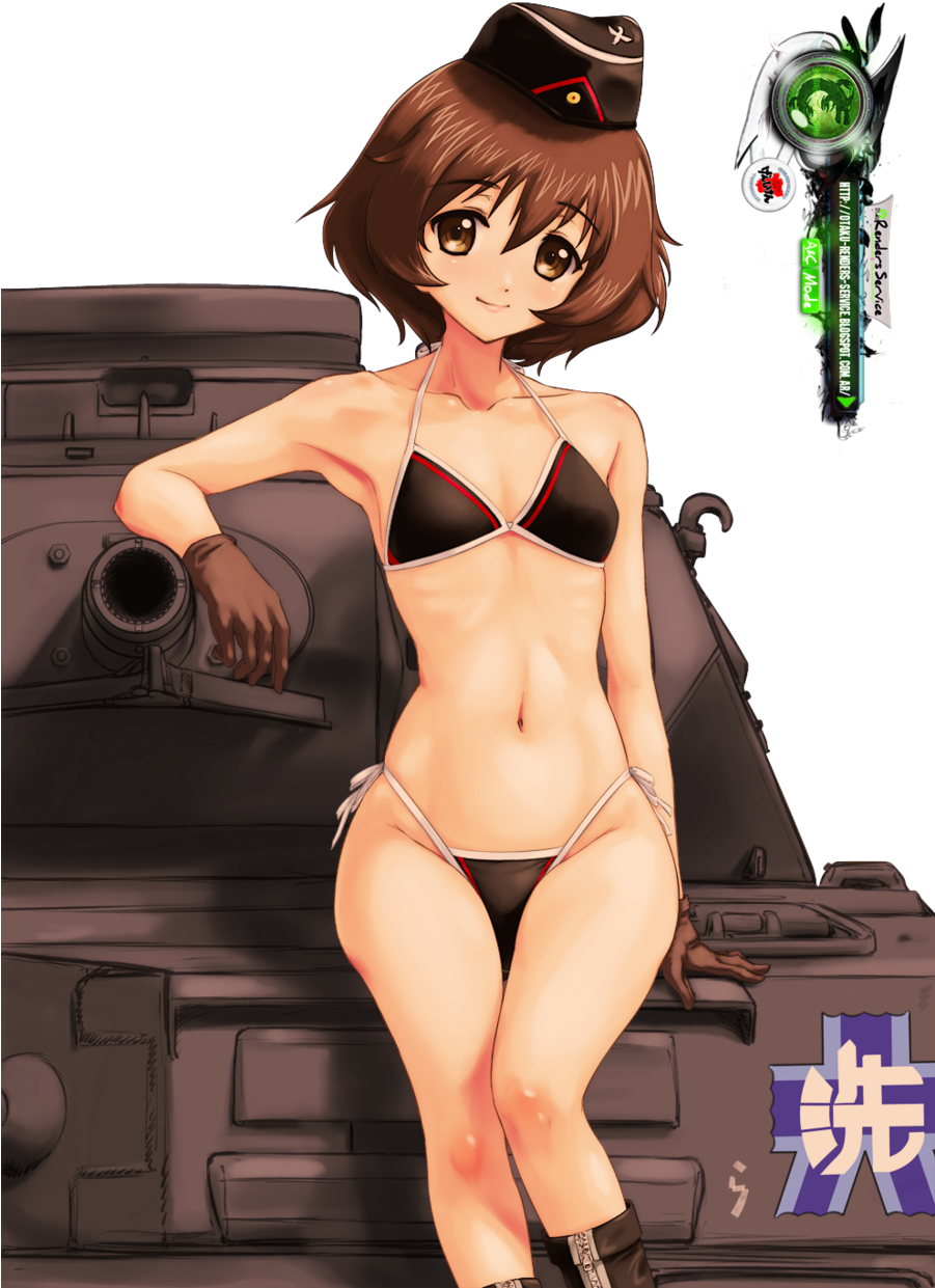Girl Cartoon, Ecchi Girl, Art Girl, Bikini Girls, Anime - Girls Und Panzer Yukari Bikini PNG image with a transparent background, free high-resolution download