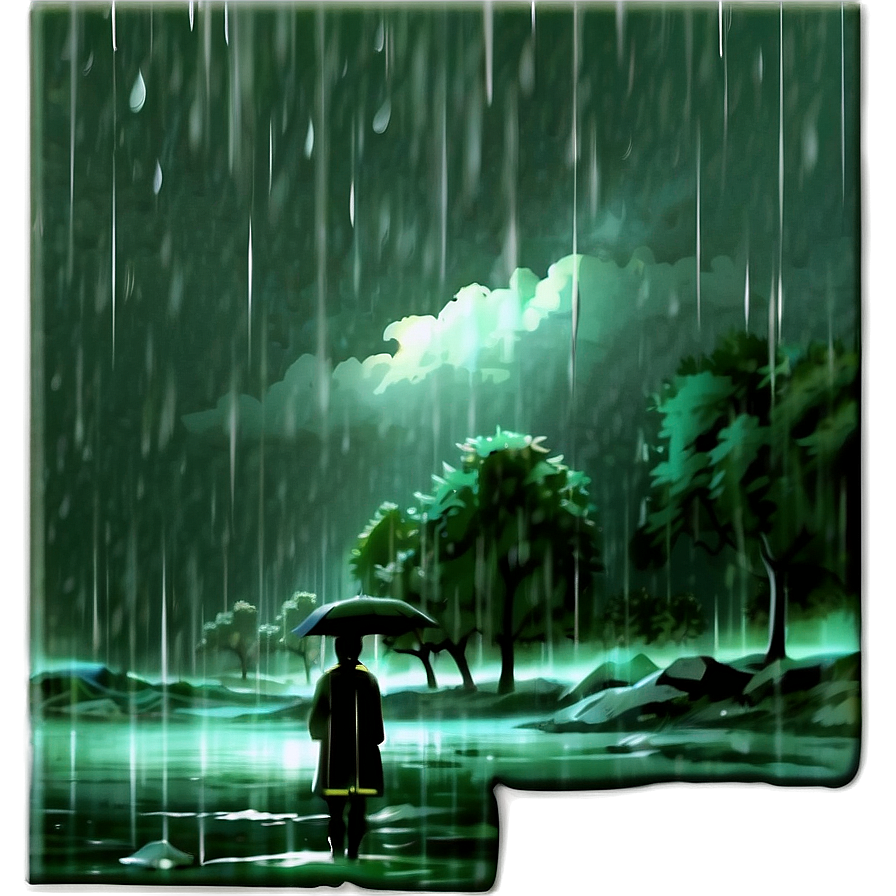 Anime Rain Scene Png Rgf42