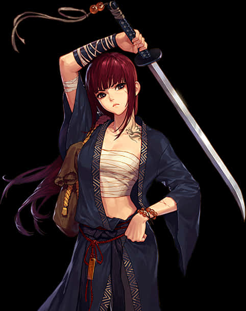 Anime Samurai Girlwith Sword