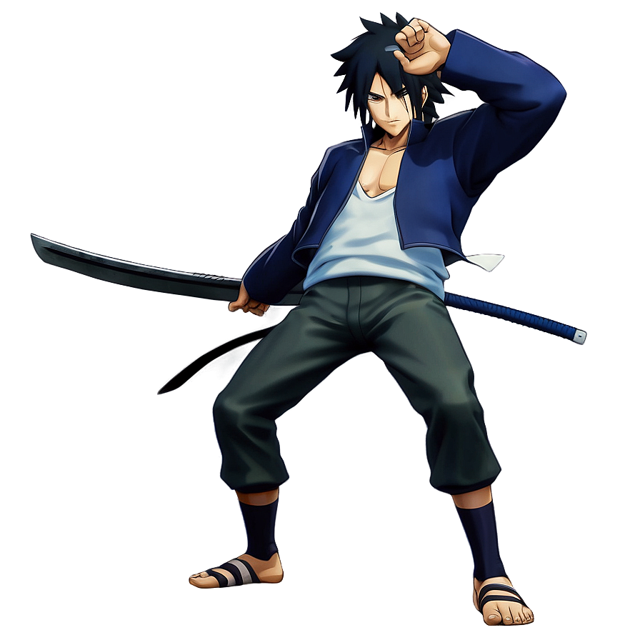 Anime Sasuke Action Pose PNG 05062024 PNG with transparent background