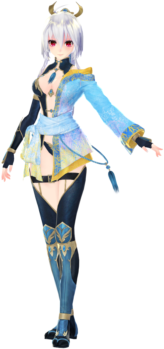 Anime Style Characterin Modern Kimono Hybrid Outfit